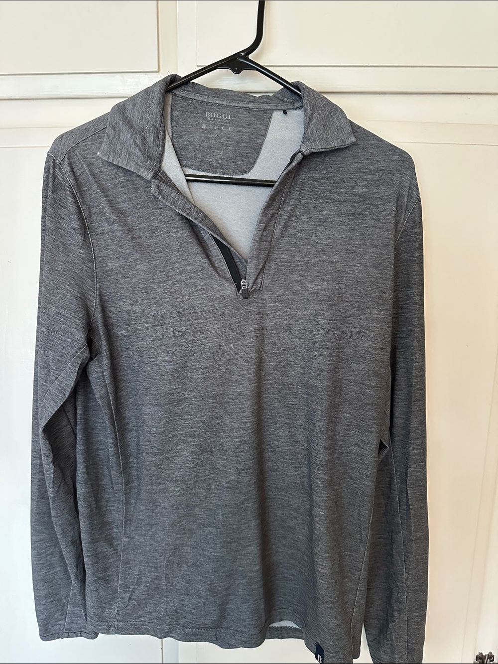 BOGGI Milano Gray Long-Sleeve Quarter-Zip Polo
